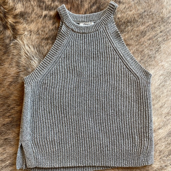 Madewell Tops - Madewell Valley Gray Ribbed Sweater Tank